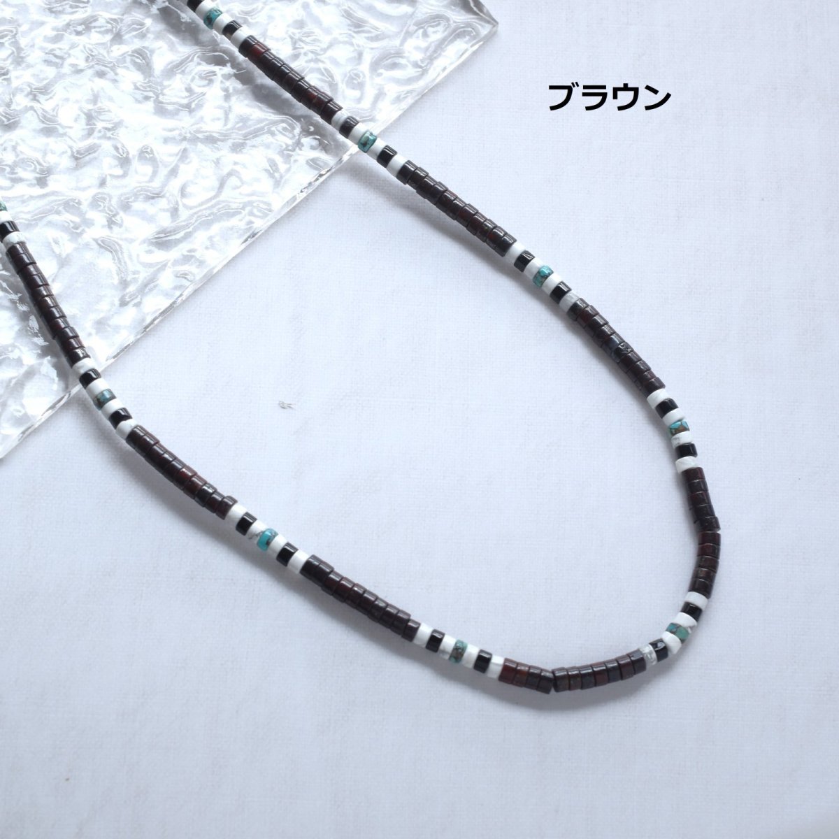 画像5: Creema特集掲載【男女兼用♪】選べる　エスニック風　ターコイズ　ショートネックレス　サージカルステンレス金具　41+5cm  (5)
