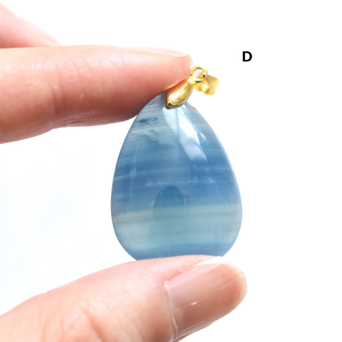 画像10: 夏の新作【選べる・1点もの】天然　デニムブルー　バンデッドカルサイト　革コードネックレス85cm  (10)