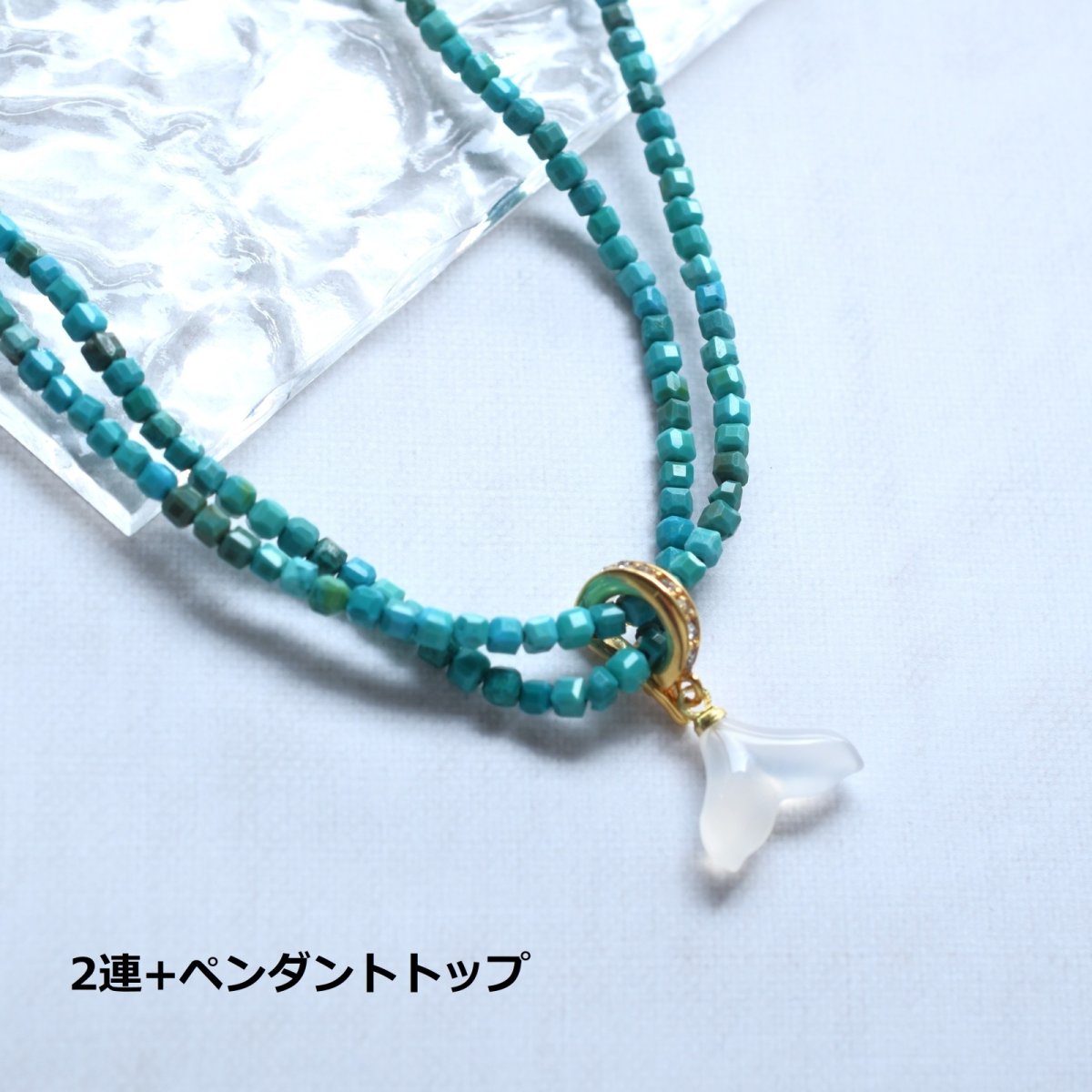 画像7: 夏の新作【汗をかく季節に♪】選べる　ターコイズ　ショートネックレス　サージカルステンレス金具　41+5cm  (7)