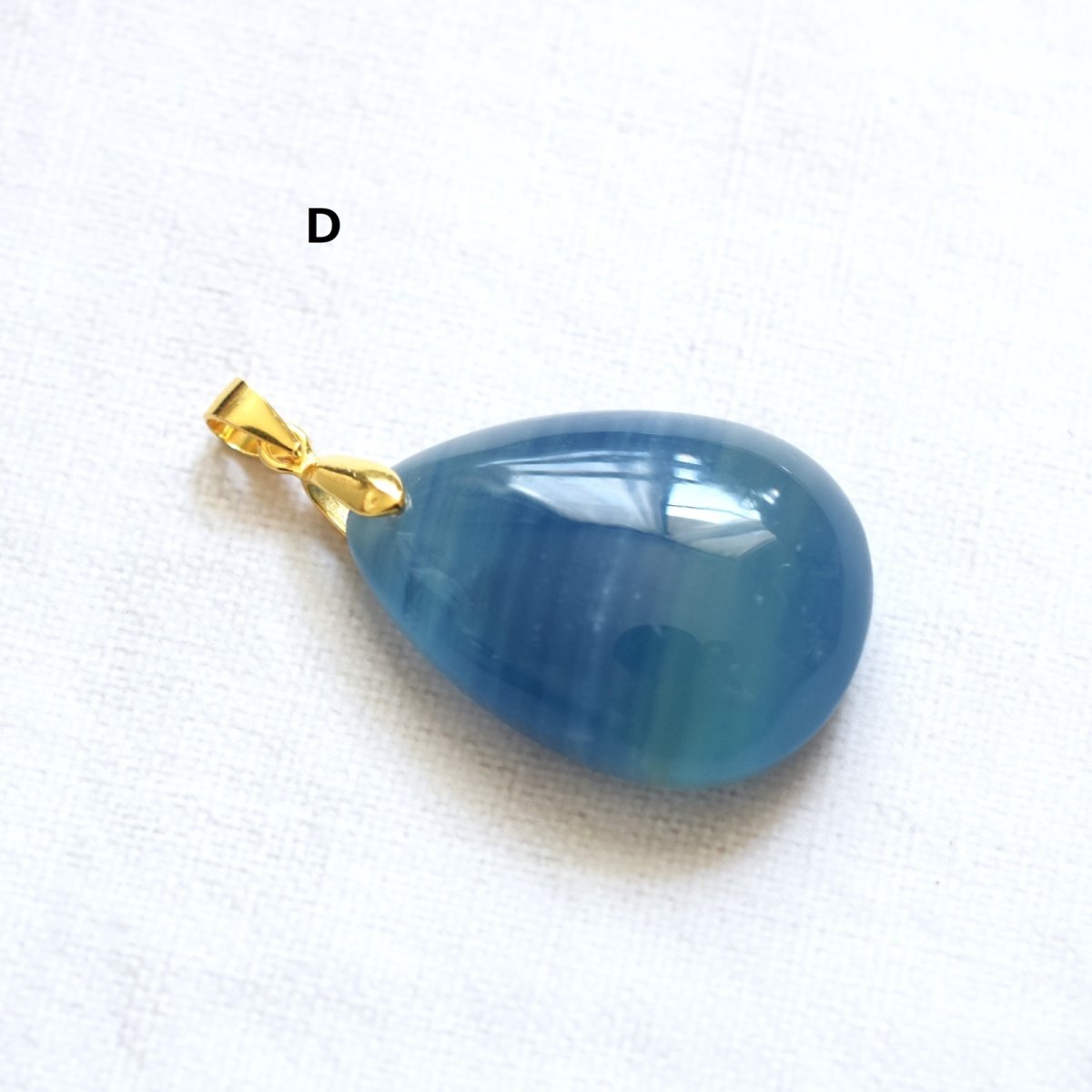 画像11: 夏の新作【選べる・1点もの】天然　デニムブルー　バンデッドカルサイト　革コードネックレス85cm  (11)