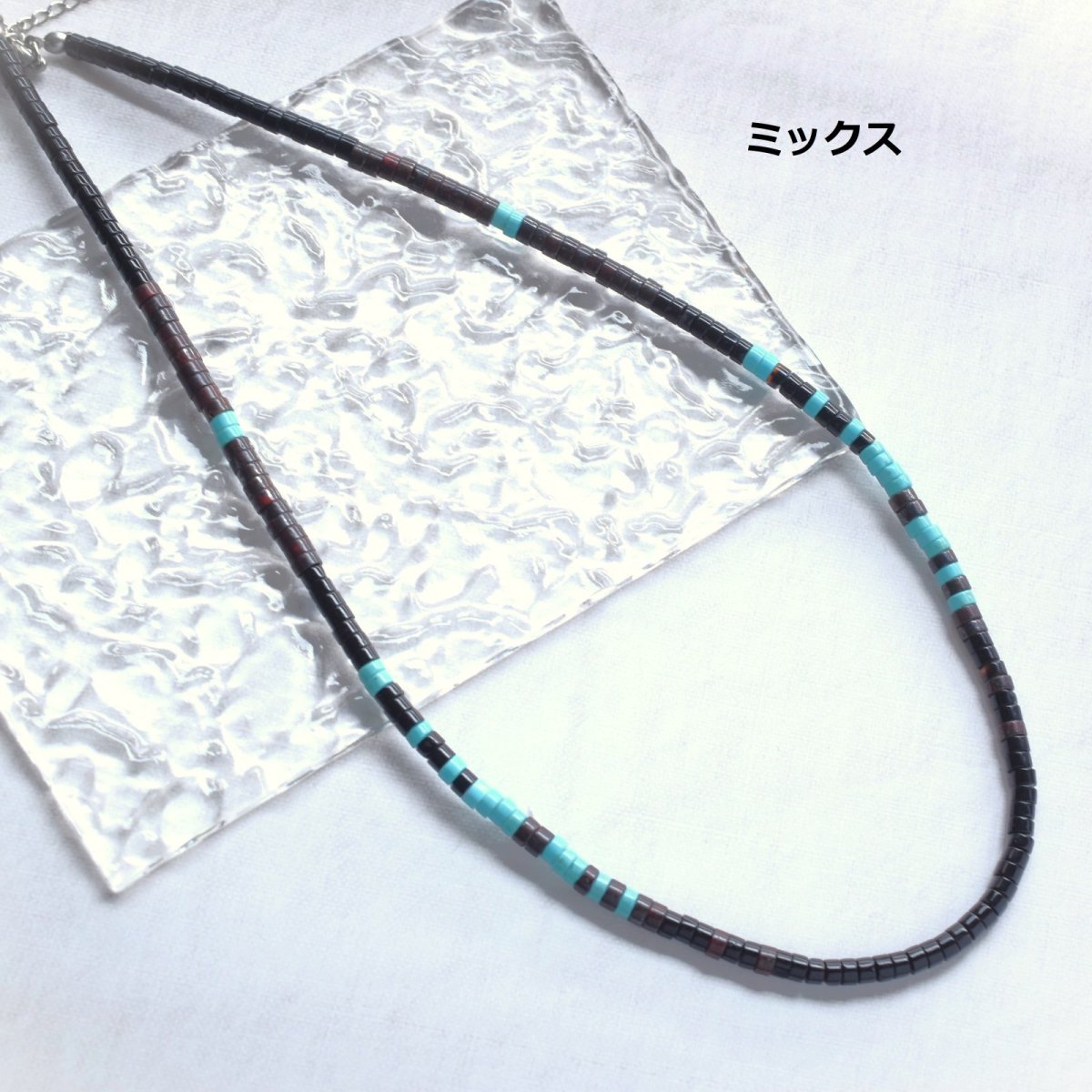 画像6: Creema特集掲載【男女兼用♪】選べる　エスニック風　ターコイズ　ショートネックレス　サージカルステンレス金具　41+5cm  (6)