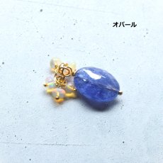 画像6: バリーエーション追加【各限定１】大粒タンザナイト　オーバル　フリンジ付き　316Lステンレスネックレス40cm  (6)