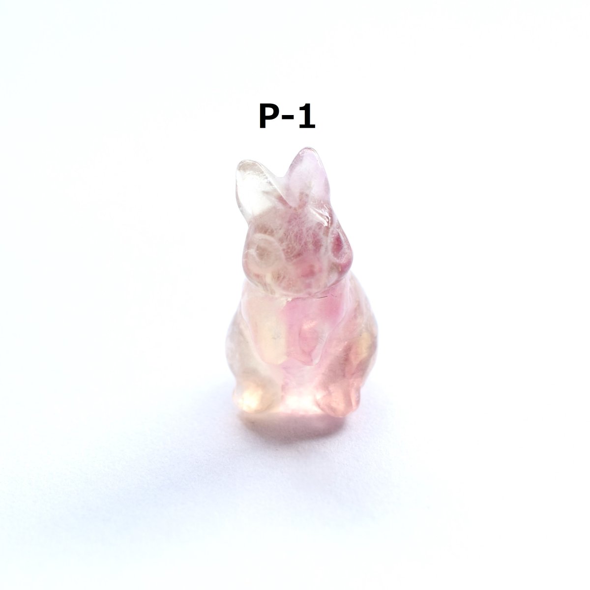 画像2: SALE【各限定１・選べる】マルチカラー　小さなうさぎ　カービング　フローライト　ステンレスネックレス50cm (2)