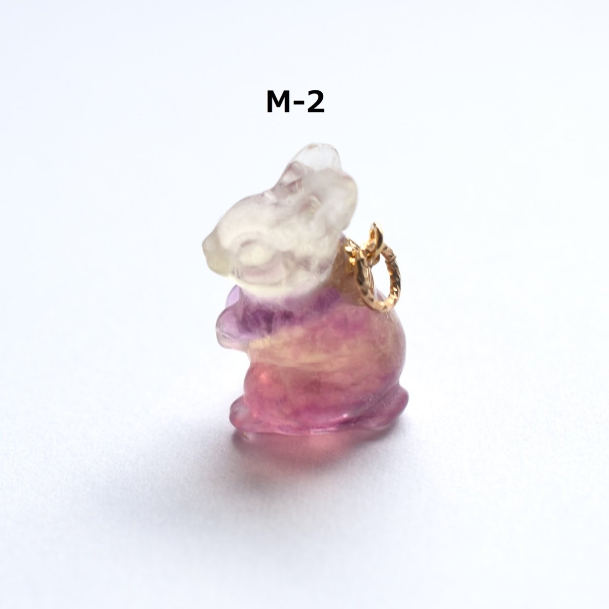 画像3: SALE【残り1.2.7】夕焼け色グラデーション　小さな野うさぎ　フローライト　ステンレスネックレス50cm  (3)