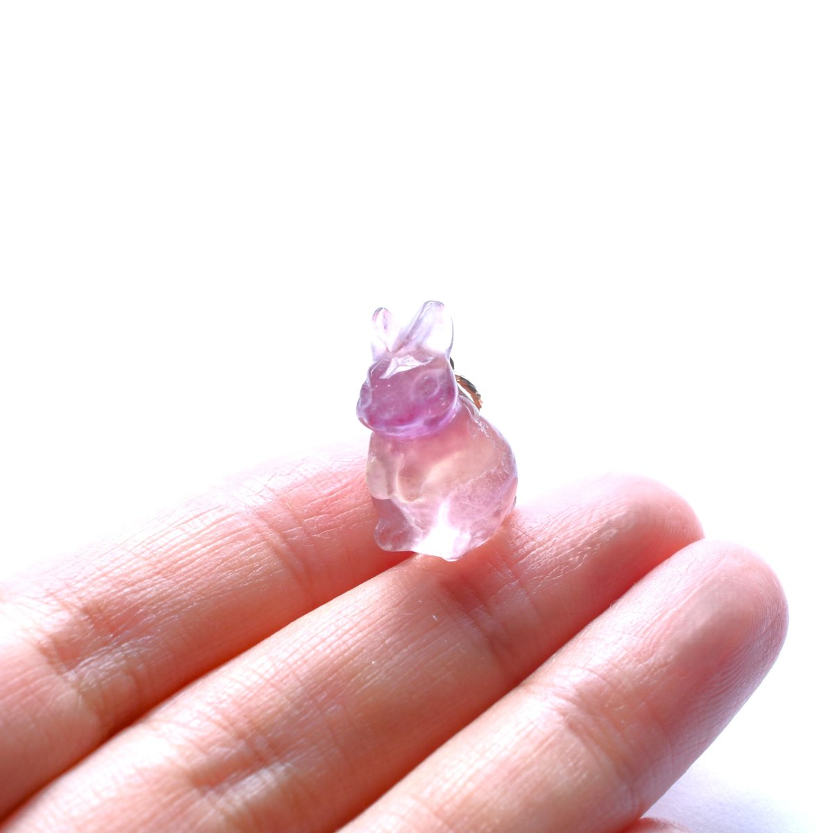 画像7: SALE【残り1.2.7】夕焼け色グラデーション　小さな野うさぎ　フローライト　ステンレスネックレス50cm  (7)