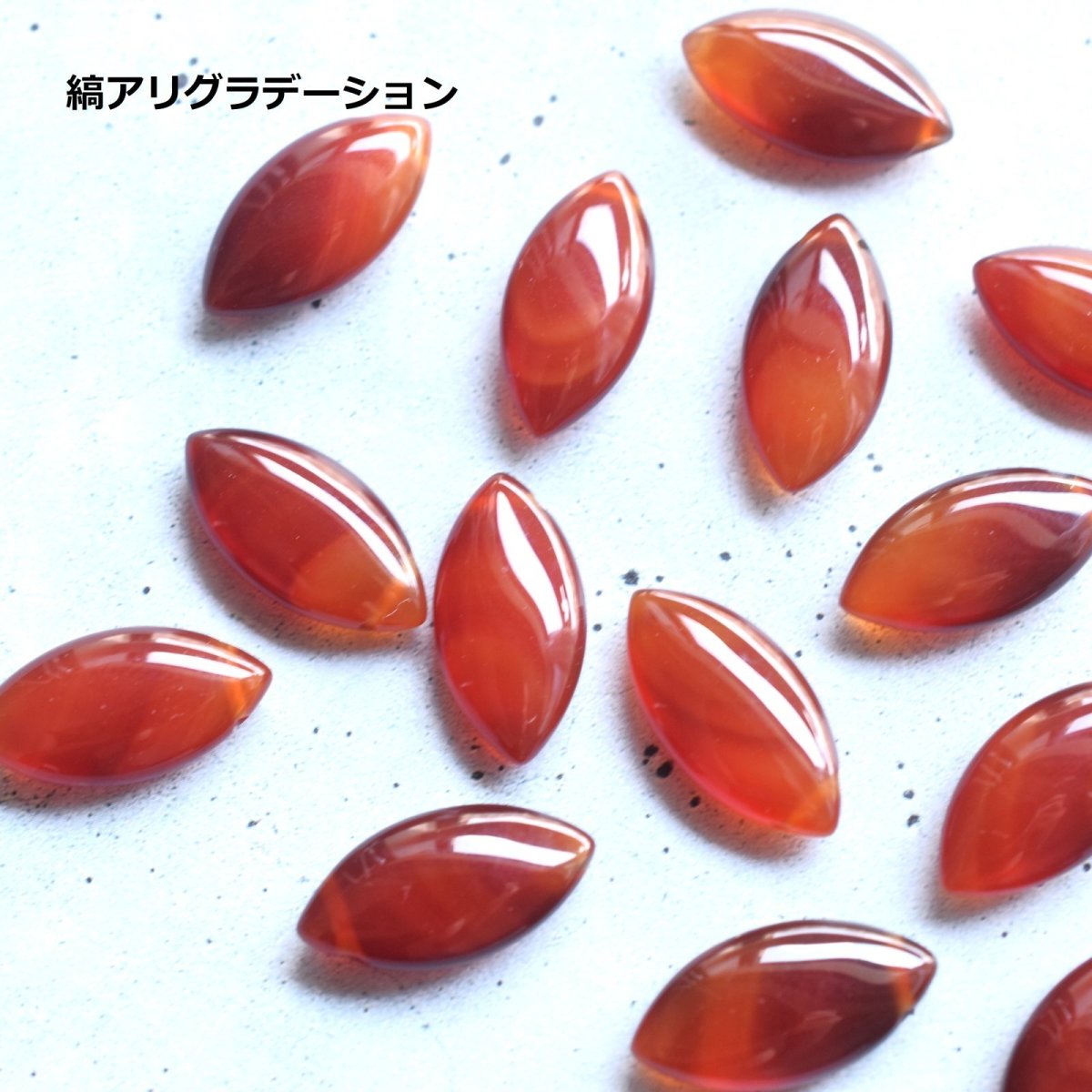 画像2: 半額SALE【限定数のみ】赤棗風　レッドアゲート　大粒マーキス　サージカルステンレスネックレス40cm (2)