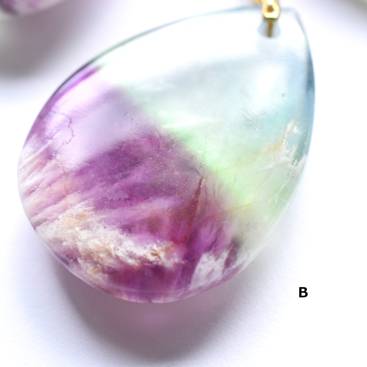 画像8: 【残りCのみ】天使の羽　希少石　超大粒　フェザーインフローライト　ネックレス（革コード）約85cm  (8)