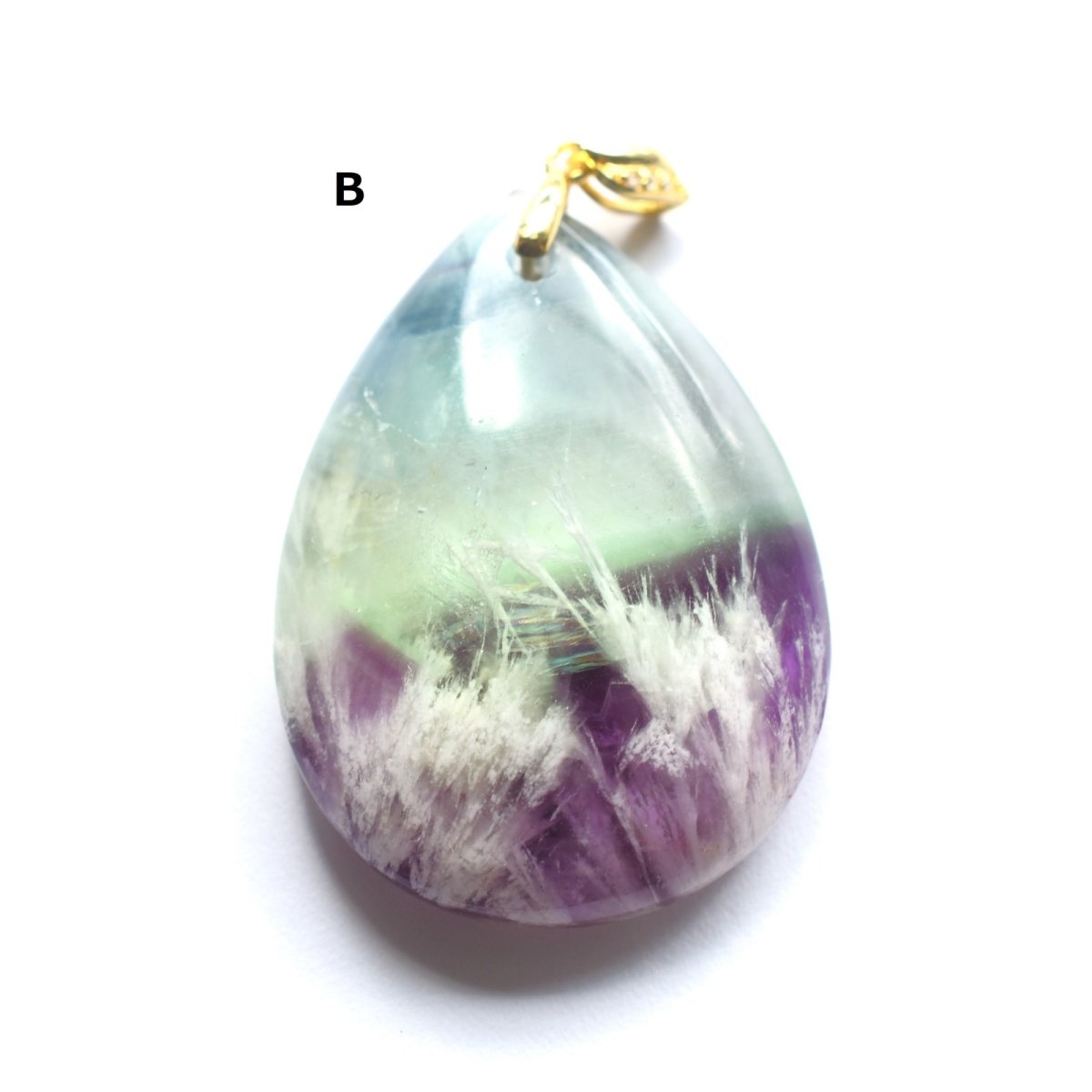 画像6: 【残りCのみ】天使の羽　希少石　超大粒　フェザーインフローライト　ネックレス（革コード）約85cm  (6)