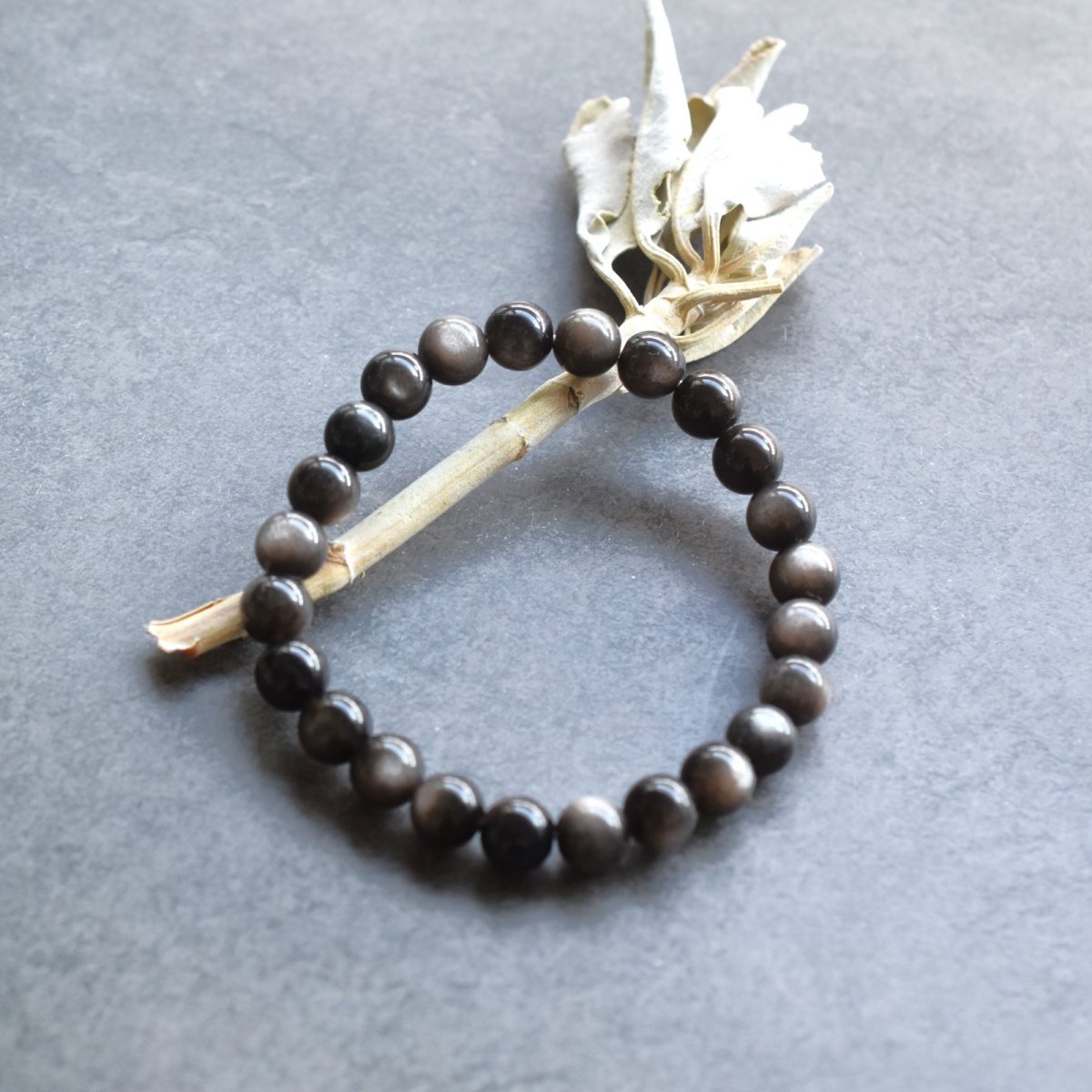 画像11: 秋の新作【数量限定・残り８】希少石　シルバーオブシディアン　数珠　お守り　ブレスレット　  (11)