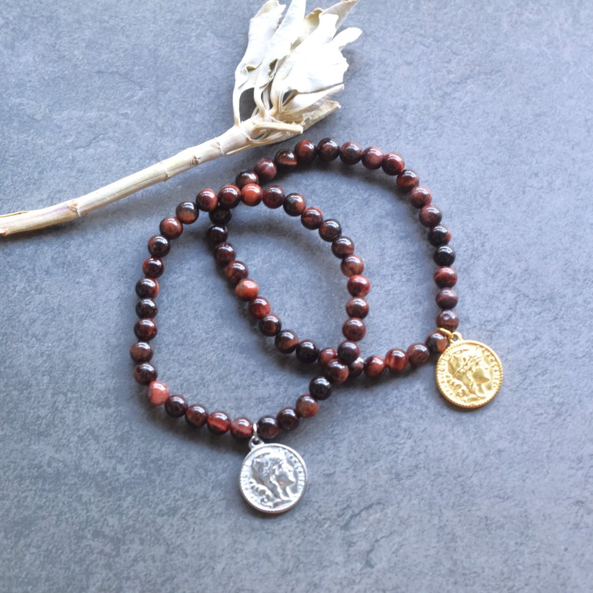 画像7: 秋の新作【数量限定・残り８】希少石　レッドタイガーアイ　数珠　お守り　ブレスレット　  (7)