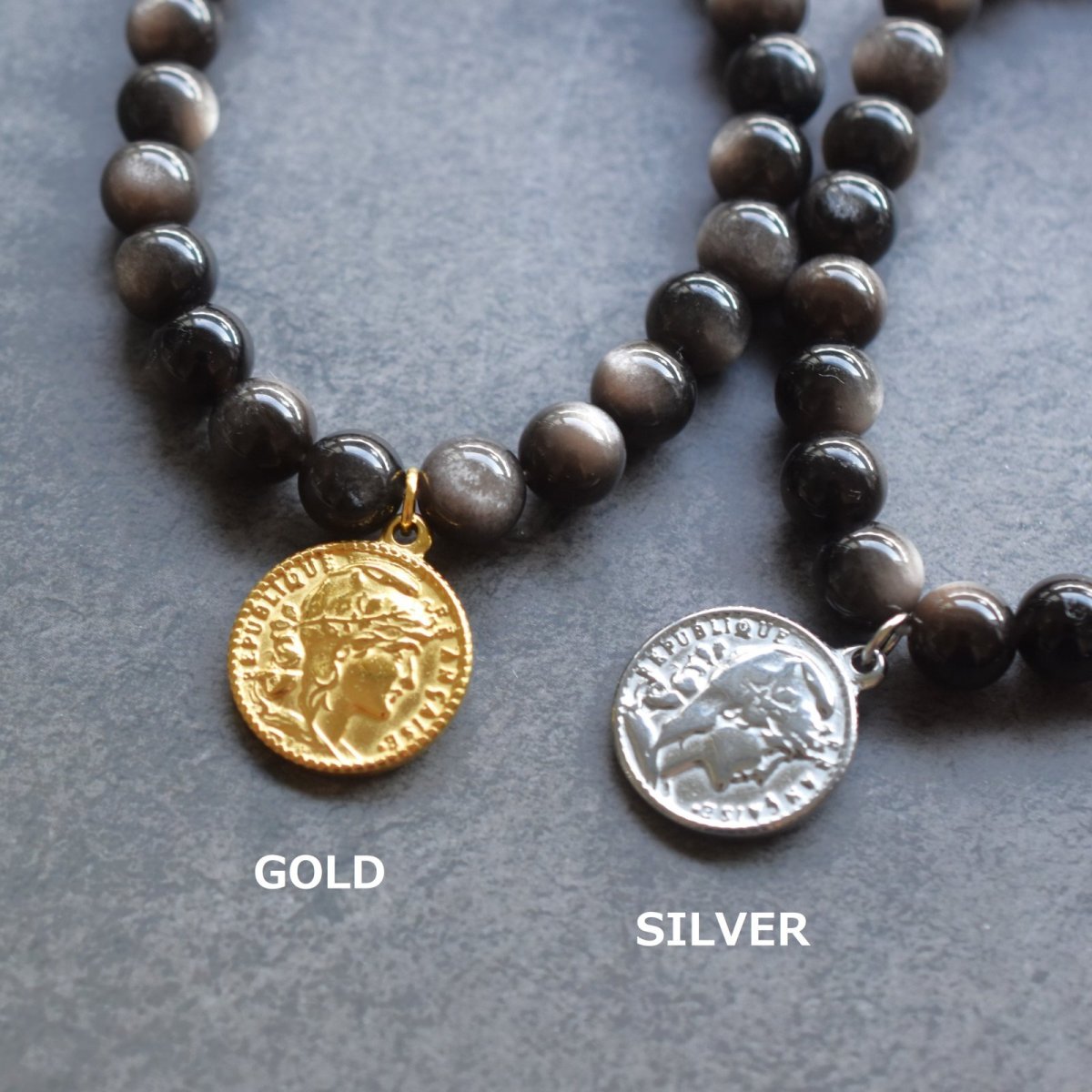 画像7: 秋の新作【数量限定・残り８】希少石　シルバーオブシディアン　数珠　お守り　ブレスレット　  (7)