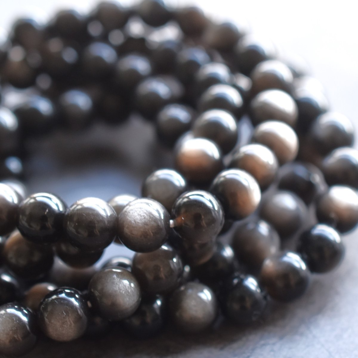 画像3: 秋の新作【数量限定・残り８】希少石　シルバーオブシディアン　数珠　お守り　ブレスレット　  (3)