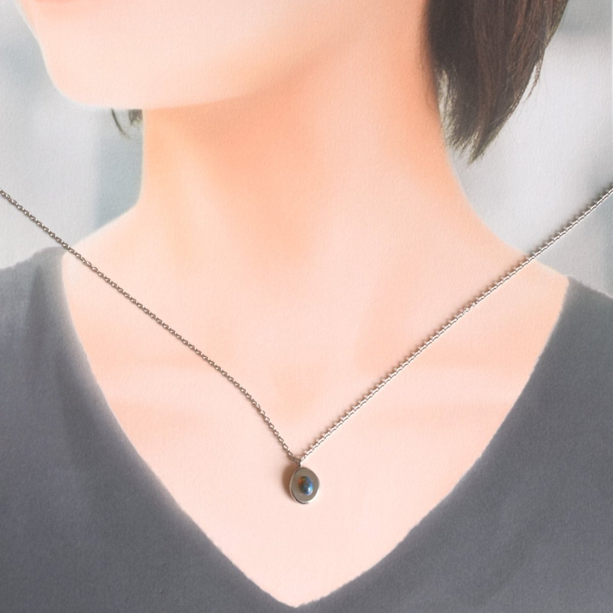 画像12: 秋の新作【選べる】銀河惑星　ブラックオパール　カボション　コイン　サージカルステンレスネックレス  (12)