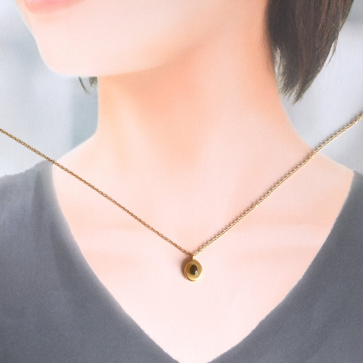 画像13: 秋の新作【選べる】銀河惑星　ブラックオパール　カボション　コイン　サージカルステンレスネックレス  (13)