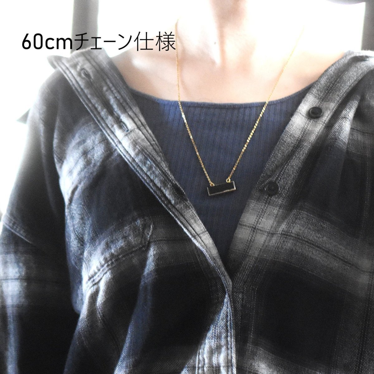 画像11: 秋の新作【選べる・数量限定】個性派　レクタングル　オニキス　ブラック/グリーン　サージカルステンレスネックレス  (11)