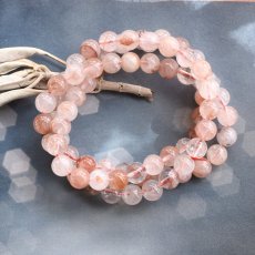 画像7: 限定再入荷！【残9・最強お守り】レッド系　ヒマラヤ・マニカラン産　水晶8ミリ玉　天然石ブレスレット  (7)