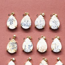 画像3: 新粒追加!【選べる・各限定1】枝葉模様!希少石 デンドリティック ジャスパー ティア サージカルステンレスネックレス50cm (3)