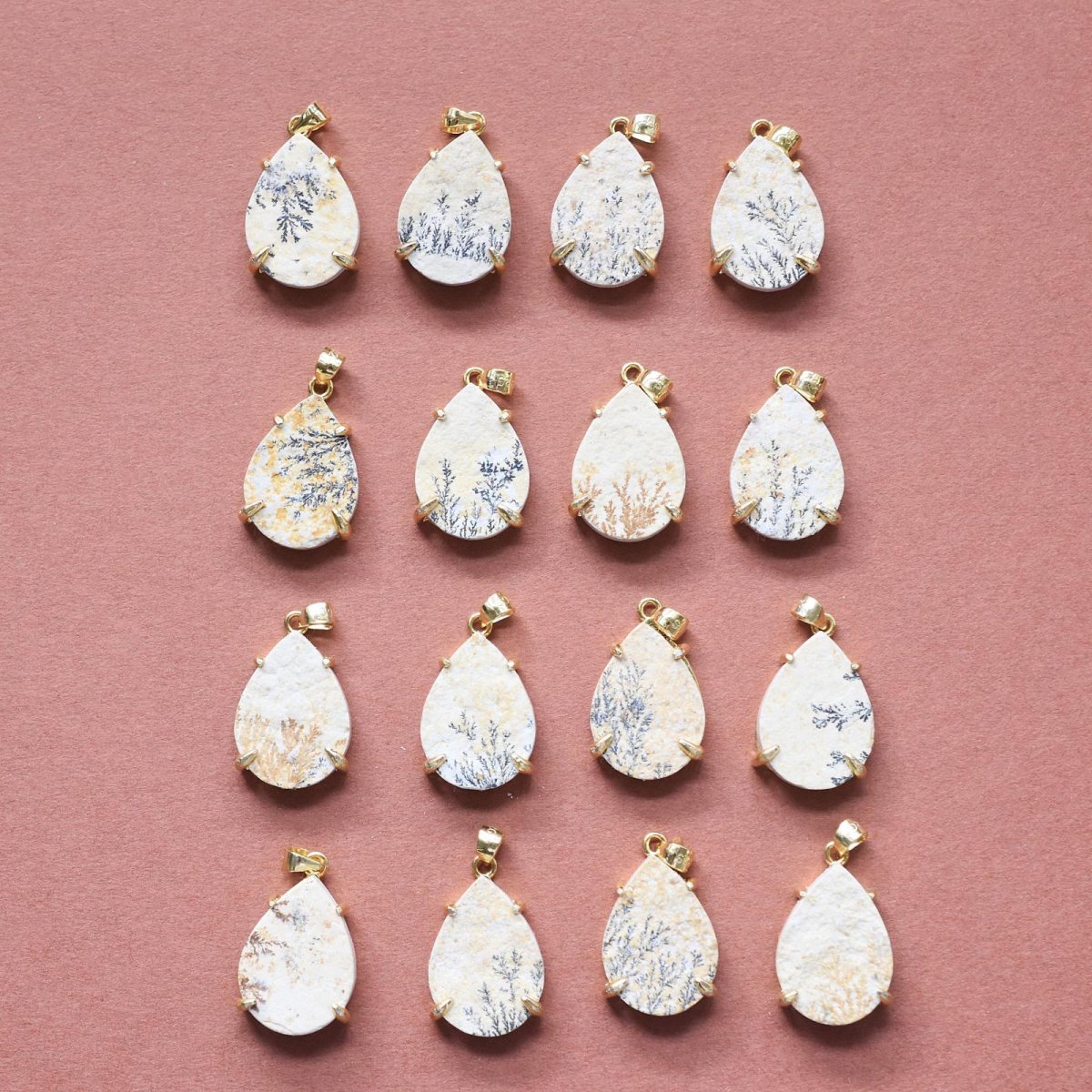 画像6: 新粒追加!【選べる・各限定1】枝葉模様!希少石 デンドリティック ジャスパー ティア サージカルステンレスネックレス50cm (6)