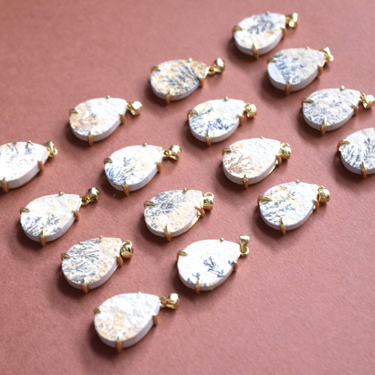 画像7: 新粒追加!【選べる・各限定1】枝葉模様!希少石 デンドリティック ジャスパー ティア サージカルステンレスネックレス50cm (7)