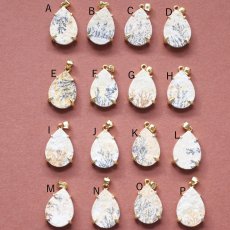 画像2: 新粒追加!【選べる・各限定1】枝葉模様!希少石 デンドリティック ジャスパー ティア サージカルステンレスネックレス50cm (2)