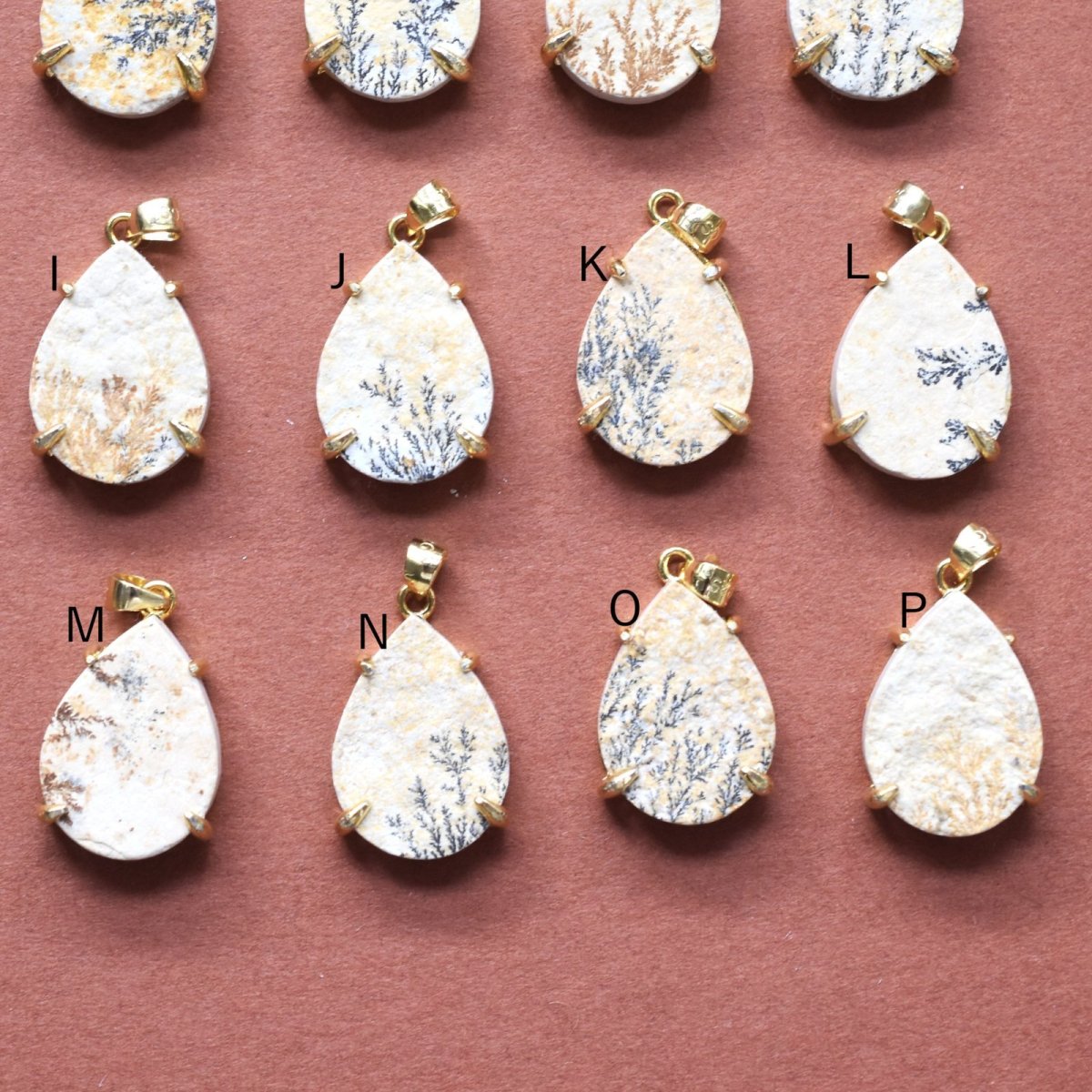 画像4: 新粒追加!【選べる・各限定1】枝葉模様!希少石 デンドリティック ジャスパー ティア サージカルステンレスネックレス50cm (4)