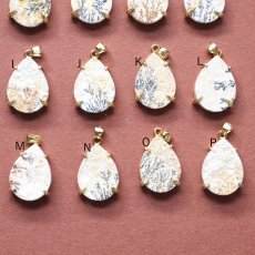 画像4: 新粒追加!【選べる・各限定1】枝葉模様!希少石 デンドリティック ジャスパー ティア サージカルステンレスネックレス50cm (4)