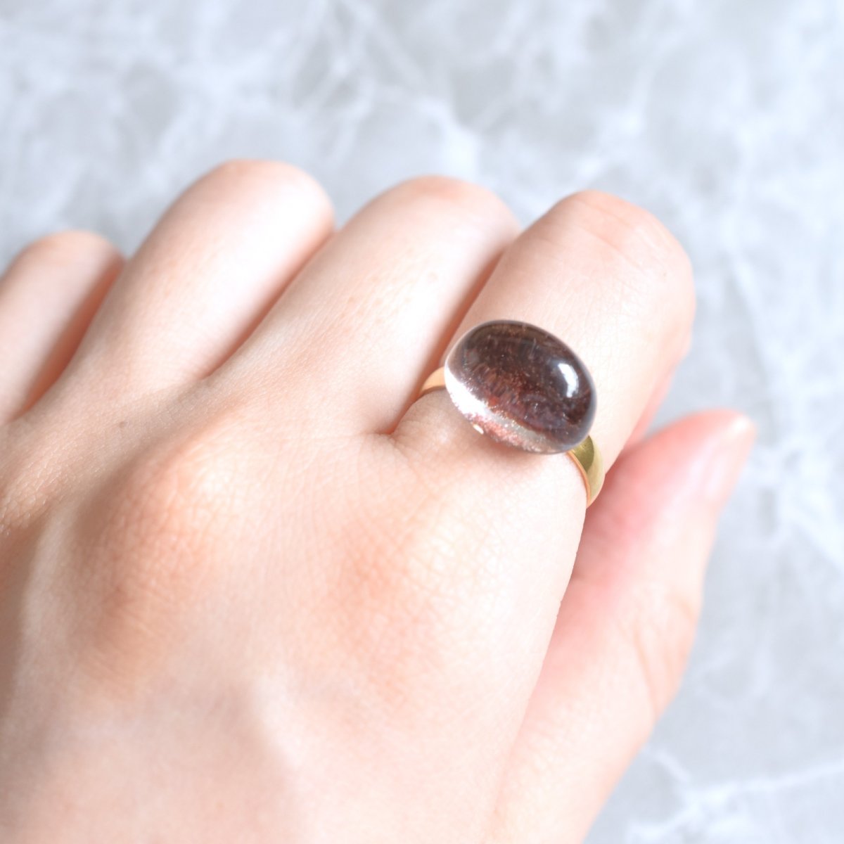 画像15: 秋の新作【選べる・12号〜】紅葉　ガーデンクォーツ　庭園クォーツ　サージカルステンレスリング(指輪）  (15)