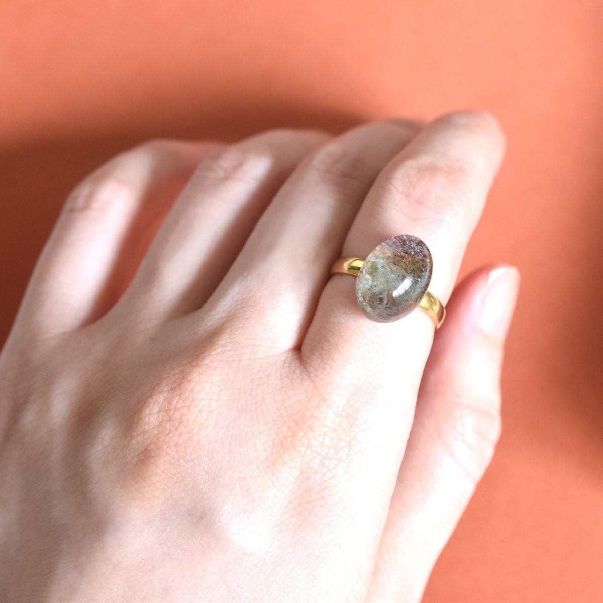 画像15: 秋の新作【選べる・12号〜】テラリウム　ガーデンクォーツ　庭園クォーツ　サージカルステンレスリング(指輪）  (15)