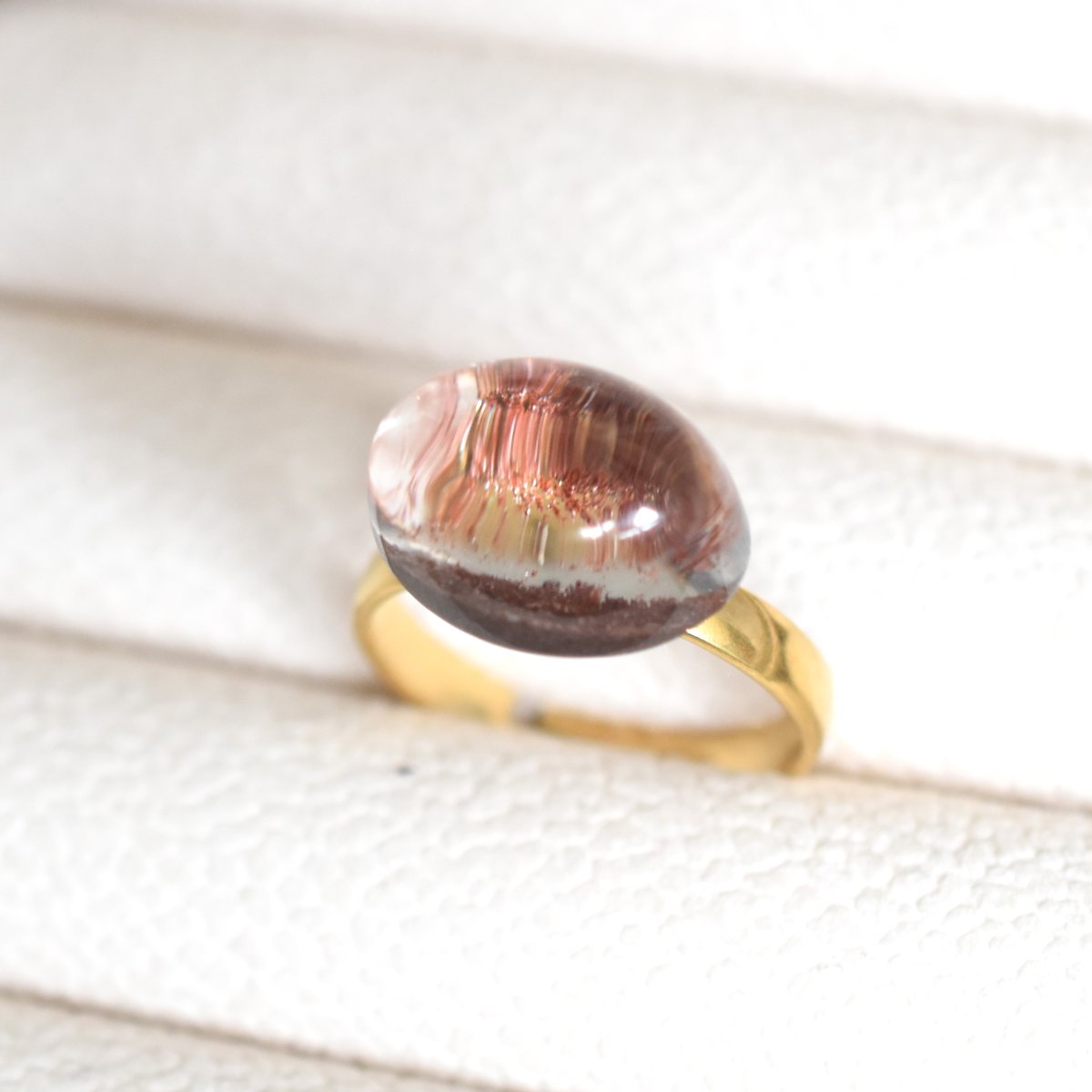 画像12: 秋の新作【選べる・12号〜】紅葉　ガーデンクォーツ　庭園クォーツ　サージカルステンレスリング(指輪）  (12)