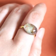 画像1: 秋の新作【選べる・12号〜】テラリウム　ガーデンクォーツ　庭園クォーツ　サージカルステンレスリング(指輪）  (1)