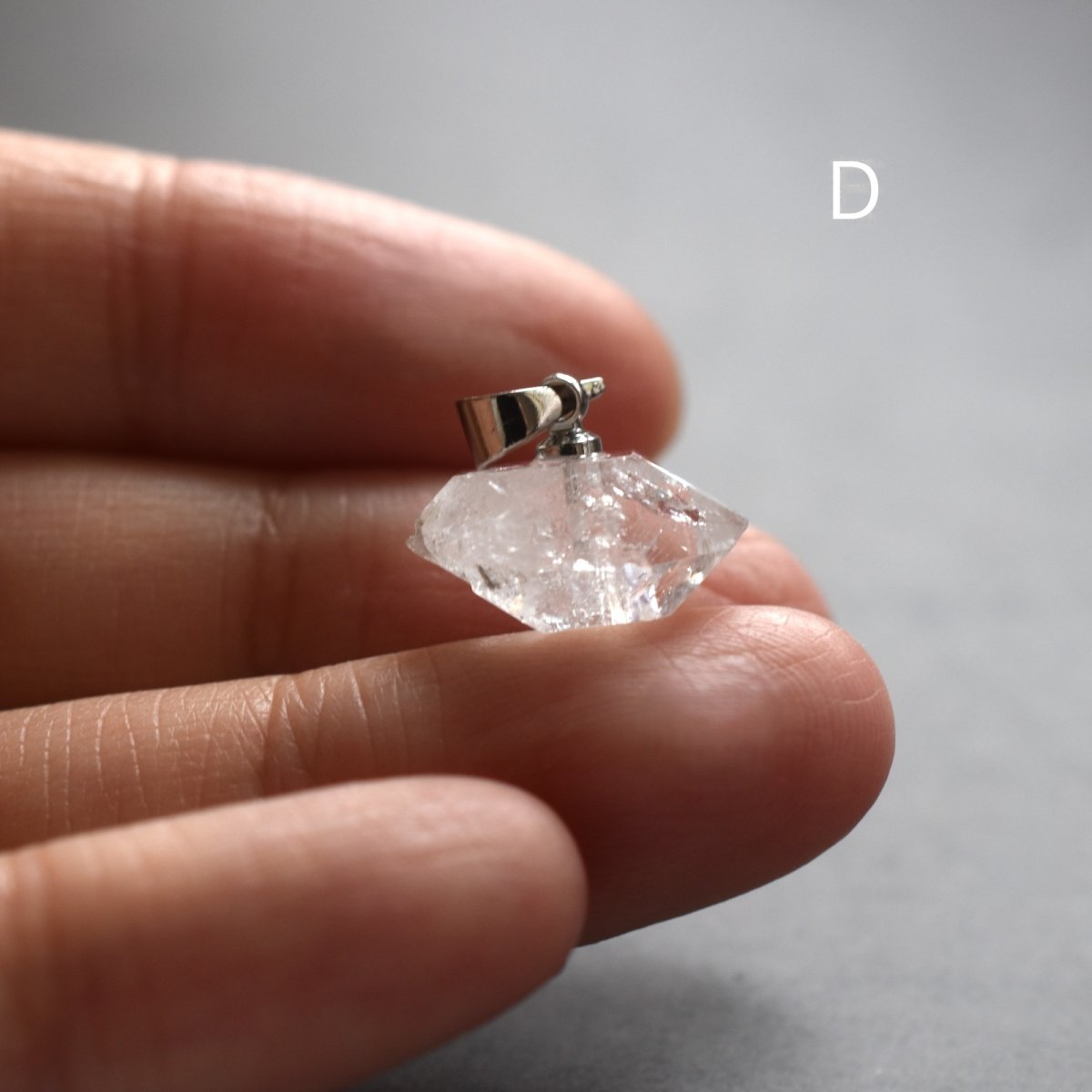 画像13:  秋の新作【選べる数量限定】大粒　横型　ハーキマーダイヤモンド　クォーツ　シルバー　サージカルステンレスネックレス40cm  (13)