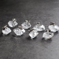 画像4:  秋の新作【選べる数量限定】大粒　横型　ハーキマーダイヤモンド　クォーツ　シルバー　サージカルステンレスネックレス40cm  (4)