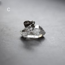 画像10:  秋の新作【選べる数量限定】大粒　横型　ハーキマーダイヤモンド　クォーツ　シルバー　サージカルステンレスネックレス40cm  (10)