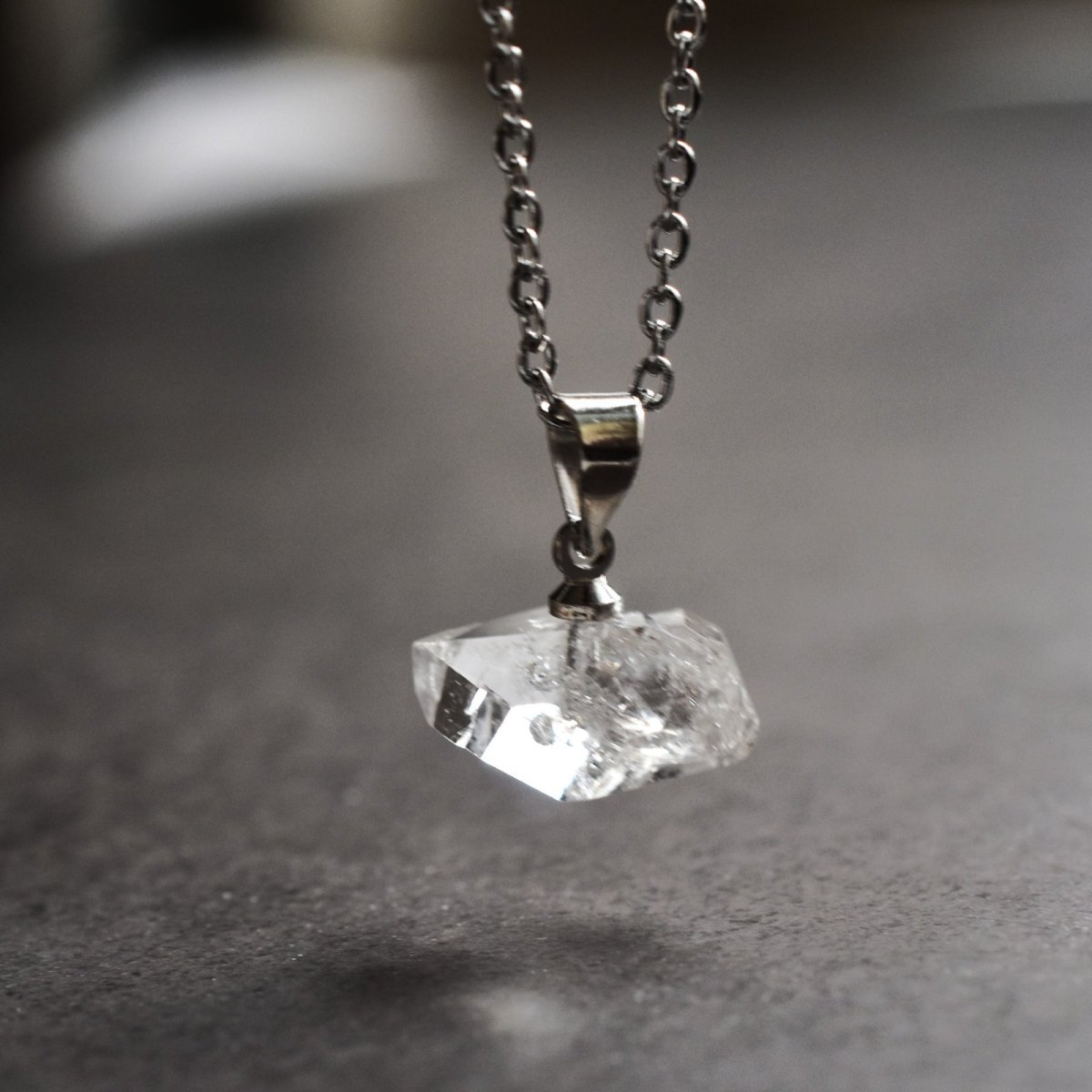 画像22:  秋の新作【選べる数量限定】大粒　横型　ハーキマーダイヤモンド　クォーツ　シルバー　サージカルステンレスネックレス40cm  (22)