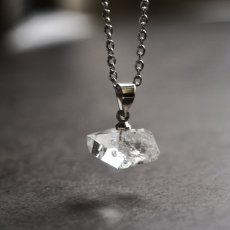 画像22:  秋の新作【選べる数量限定】大粒　横型　ハーキマーダイヤモンド　クォーツ　シルバー　サージカルステンレスネックレス40cm  (22)