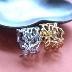 画像14: 秋の新作【金属アレルギー対応・フリーサイズ】クラウン小枝　サージカルカルステンレスリング(指輪・イヤーカフ）  (14)