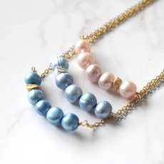 画像5: 【選べる】5粒　淡水パール　ライン　サージカルステンレスネックレス40cm  (5)