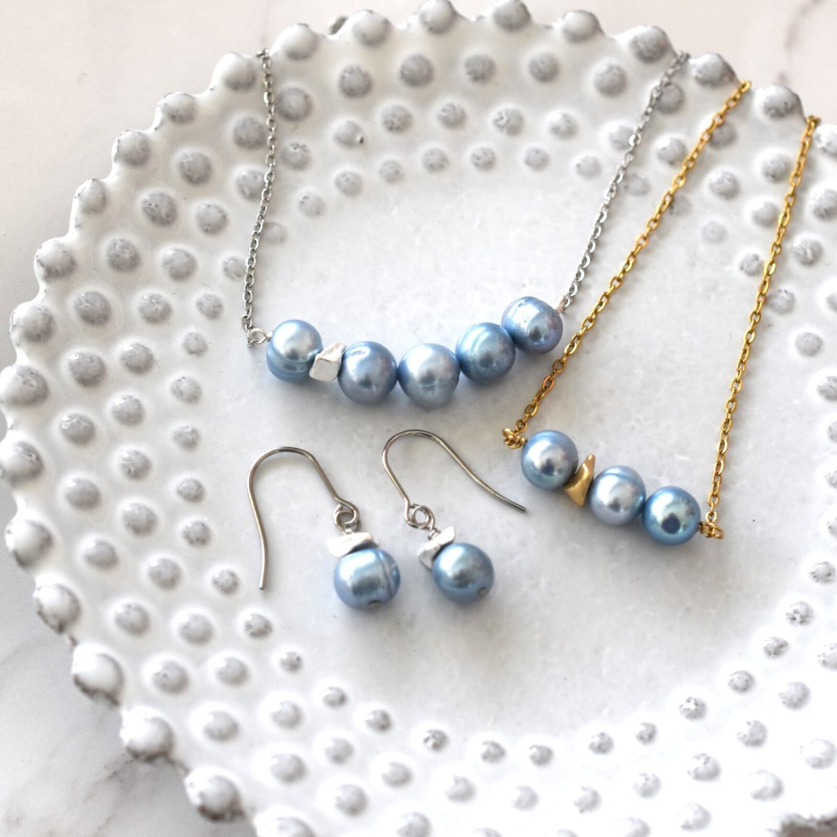 画像3: 【選べる】一粒　カラー　淡水パール　メタルビーズ　サージカルステンレスピアス  (3)