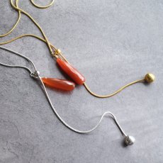 画像10: 新作【数量限定】ブラッドオレンジカーネリアン　Y字　サージカルステンレス　ロングネックレス（シルバー・ゴールド） (10)