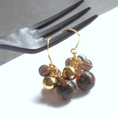 画像8: 冬の新作【選べる】希少石　ナンホーン瑪瑙　オーナメント風　メタルボール　サージカルステンレスピアス  (8)