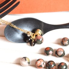 画像7: 冬の新作【数量限定】希少石　ナンホーン瑪瑙　オーナメント風　メタルボール　サージカルステンレスネックレス40cm  (7)