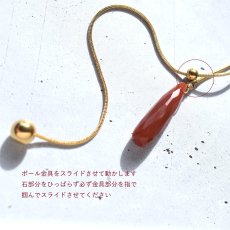 画像3: 新作【数量限定】ブラッドオレンジカーネリアン　Y字　サージカルステンレス　ロングネックレス（シルバー・ゴールド） (3)