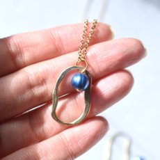 画像5: 新作入荷【数量限定・12点】ブルー淡水パール　オーバルリング　サージカルステンレスロングネックレス60cm  (5)