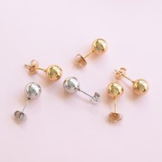 画像4: 冬の新作【選べる・金属アレルギー対応・つけっぱなし】メタルボール　8mm珠　サージカルステンレスピアス  (4)