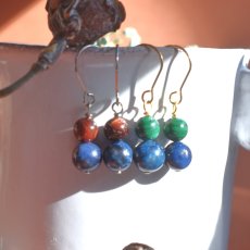 画像6: 冬の新作【数量限定】超希少　ブルー　スギライト　双子粒　サージカルステンレスピアス（マラカイト・レッドタイガーアイ）  (6)