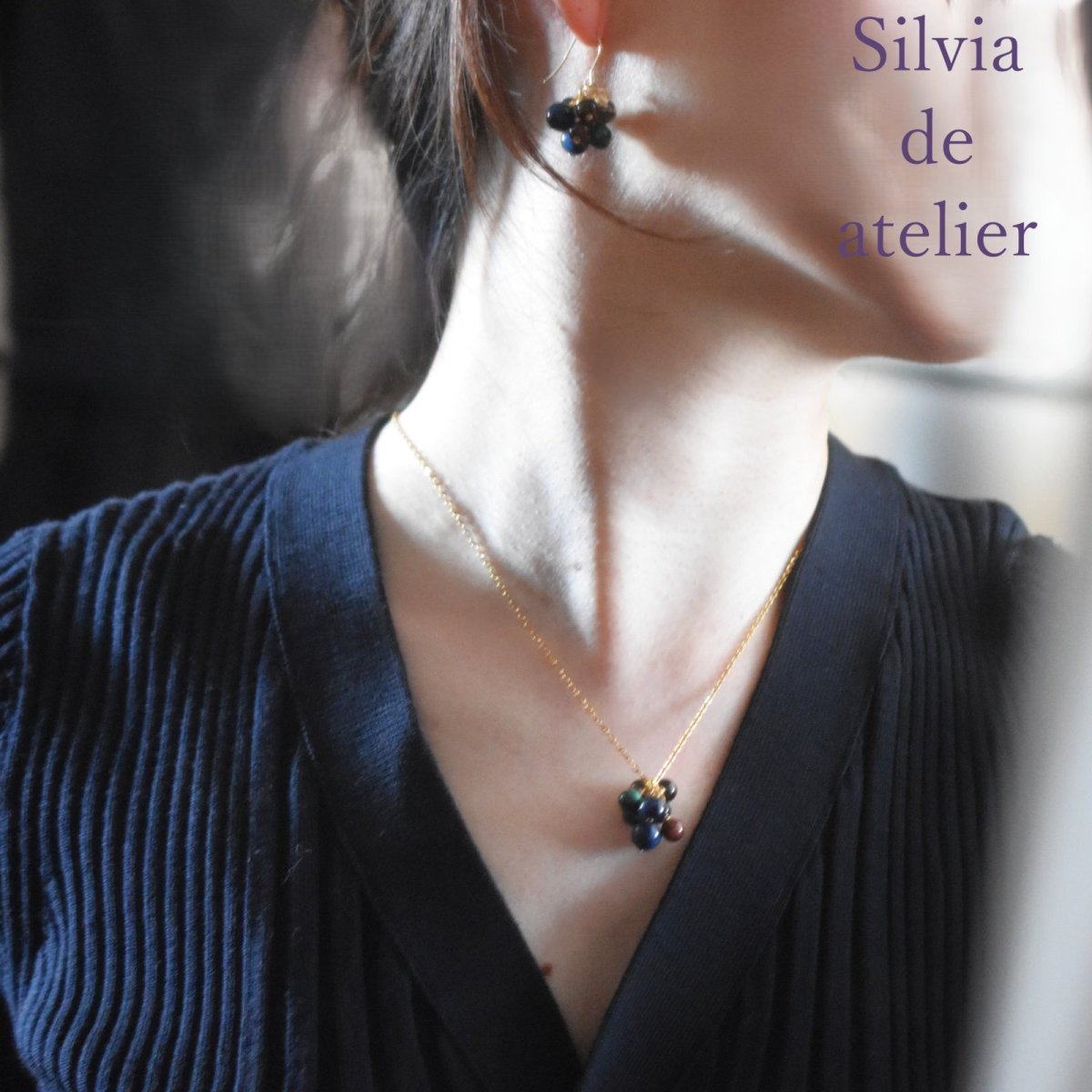 画像10: 冬の新作【数量限定】超希少　ブルー　スギライト　つぶつぶタッセル　サージカルステンレスネックレス   (10)