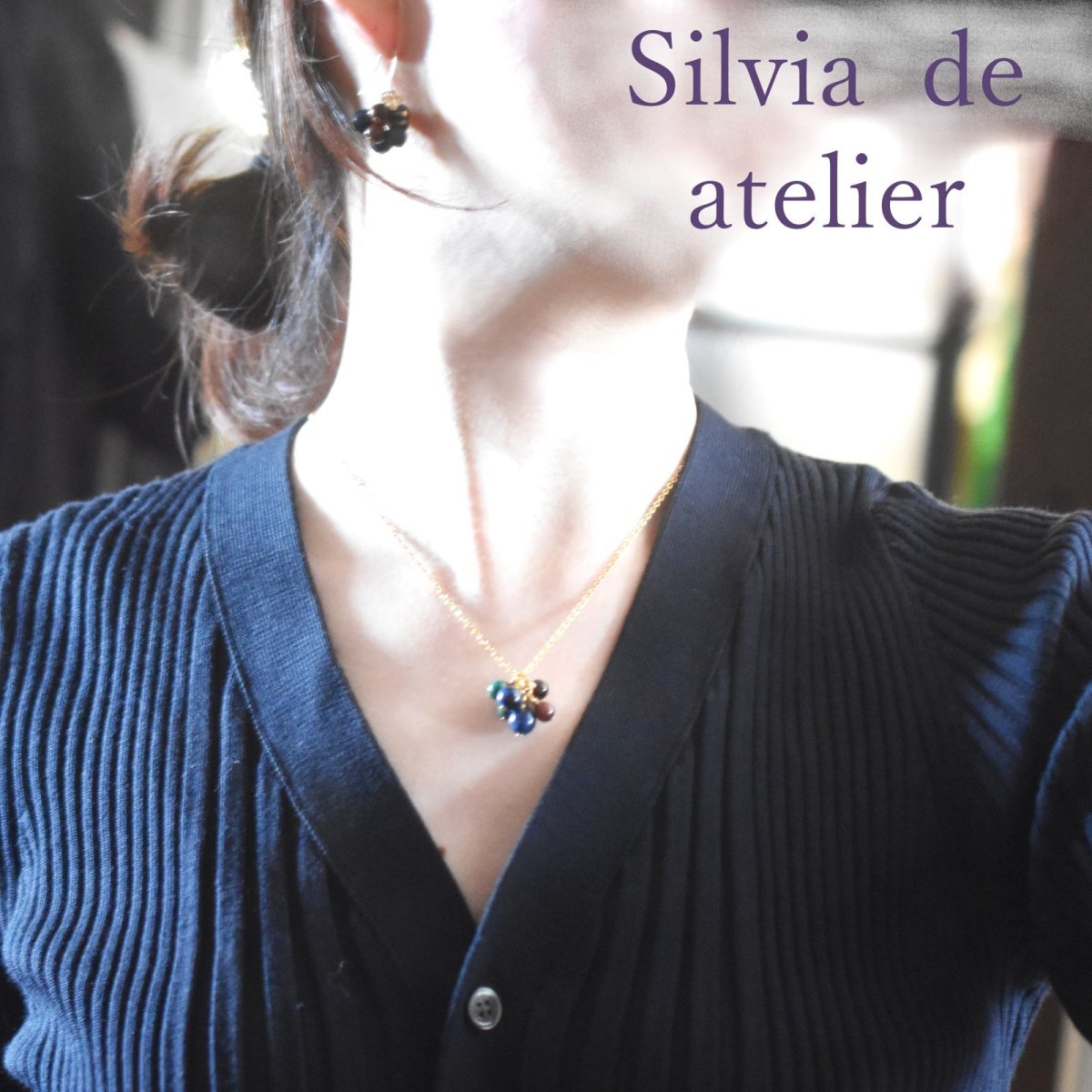 画像9: 冬の新作【数量限定】超希少　ブルー　スギライト　つぶつぶ　ボリューム　サージカルステンレスピアス  (9)