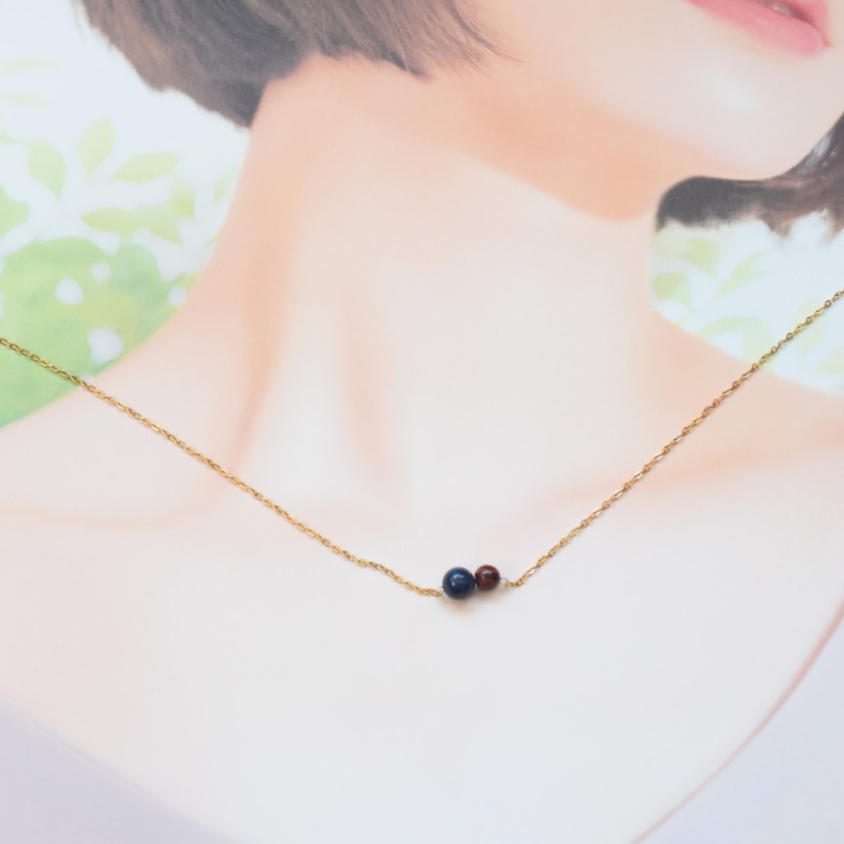 画像10: 冬の新作【数量限定】超希少　ブルー　スギライト　双子粒　ライン　サージカルステンレスネックレス   (10)