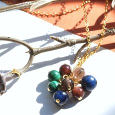 画像1: 冬の新作【数量限定】超希少　ブルー　スギライト　つぶつぶタッセル　サージカルステンレスネックレス   (1)