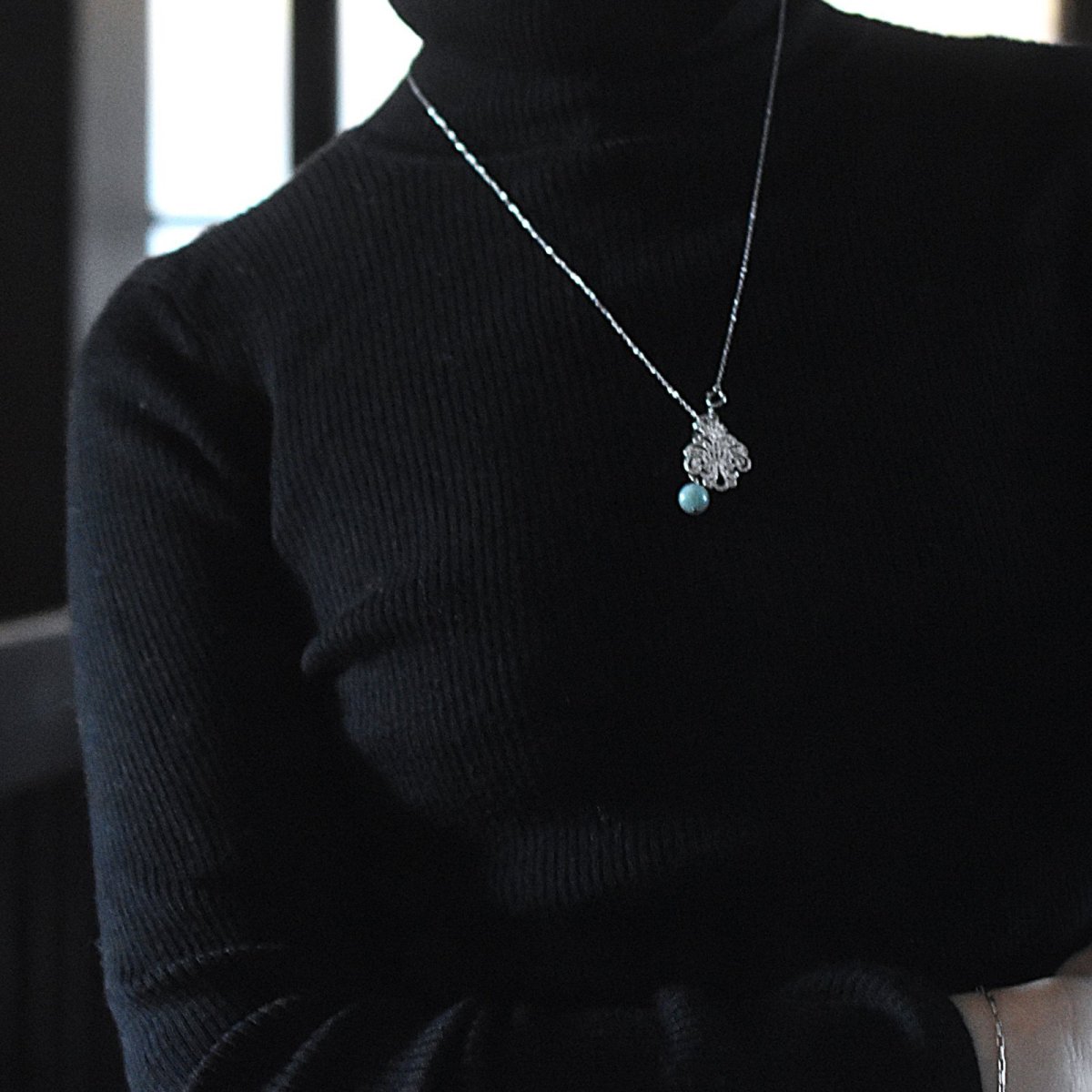 画像9: 冬の新作【選べる】シャンデリアレース　スライド式　翡翠・モリオン　２WAY　サージカルステンレスネックレス60cm    (9)